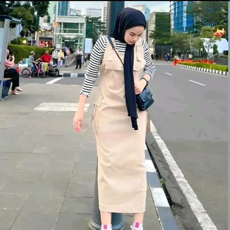 OVERALL JUMPSUIT ROK CARGO KEKINIAN KOREAN STYLE Panjang 4