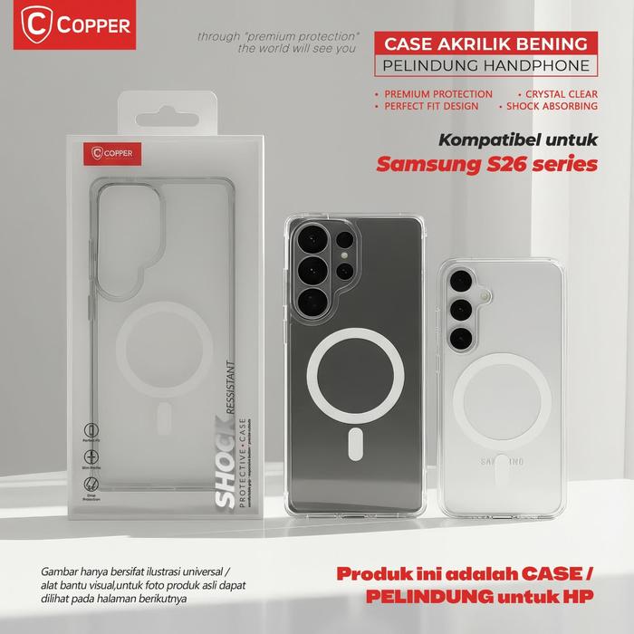 Gambar COPPER Acrylic Clear Magsafe Case Kompatible Untuk - Samsung S26 / Plus / Ultra - Case Clear Magsafe ( Support Wireless Charging ) - Samsung S26 dari Copper.Medan Kota Medan Tokopedia