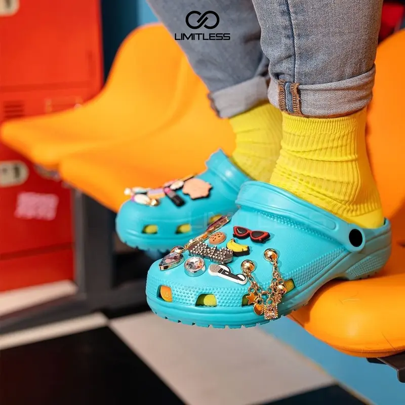Zerolimit - Sandal Slop Karet Anak Laki Laki Baim Jibbitz Karakter Lucu Ringan Sendal Slip On Anak Cewek Empuk Nyaman Terbaru 2025 Fashion Anak 6