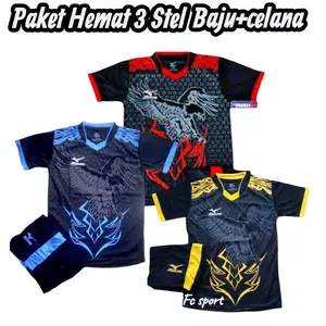 (PAKET 3 PIC) set setelan  olahraga anak jersey setelan anak costum sepakbola kaos futsal anak baju olahraga sport junior Outdoor