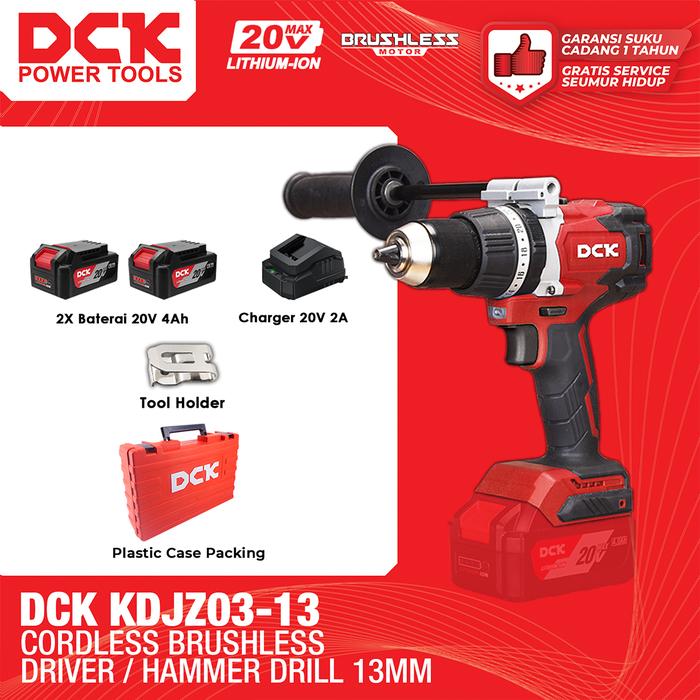 Gambar DCK Cordless Brushless Impact Driver / Hammer Drill / Mesin Bor Tembok Baterai Torsi 13mm KDJZ03-13 dari DCK Power Tools Indonesia Kota Administrasi Jakarta Barat Tokopedia