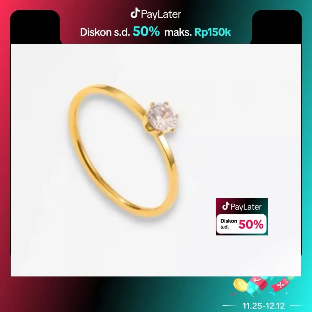 Clue Xuping - Aksesoris cincin wanita N05092219 Stainless Rings Gold Perhiasan Silver cincin  nikah