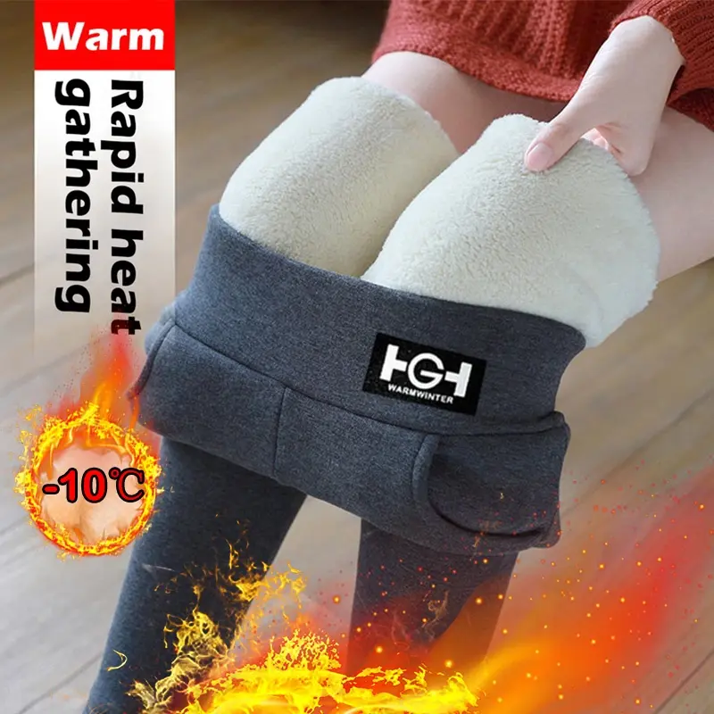 Quần Legging Mùa Đông, Dành Cho Phụ Nữ Và Phụ Nữ, Lót Lông Cừu Dày Và Ấm Áp, Co Giãn, Có Túi, Thích Hợp Cho Mùa Đông