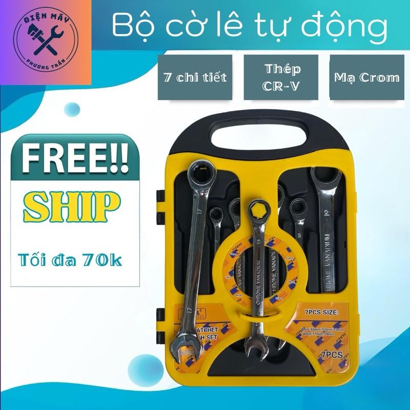  Bộ cờ lê tự động 7 chi tiết 8-19mm  Bộ 7 cây cờ lê vòng miệng tự động thép cứng CR-V  