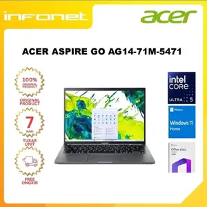 ACER ASPIRE GO AG14-71M-5471 ULTRA 5 125H 16GB DDR5 512GB SSD 14" IPS WUXGA 100% sRGB W11H OHS2024 SPACE GREY