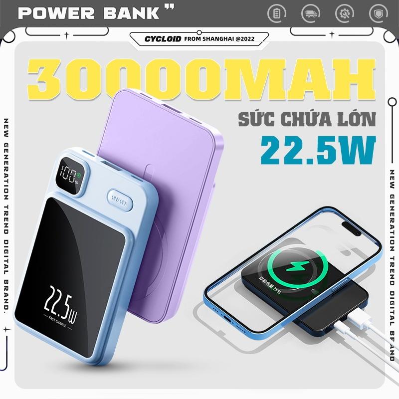 Sạc dự phòng không dây 5000-20000mAh sạc nhanh PD 20W dung lượng lớn màn hình LED hiển thị pin