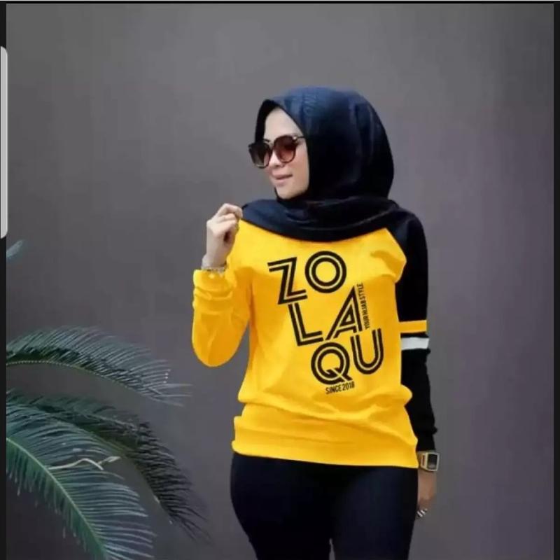 KAOS LENGAN PANJANG ZOLAQU KAOS HIJAB PANJANG M - L - XL - XXL BAJU CEWEK ZOZOLAQU KOMBINASI 1