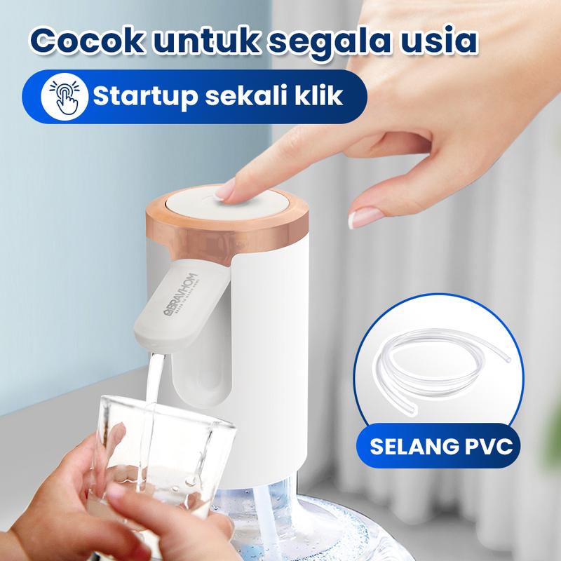 (COD)Bravhom Pompa Galon Electric Dapat Dilipat USB Dispenser Portable Galon Air Elektrik 2