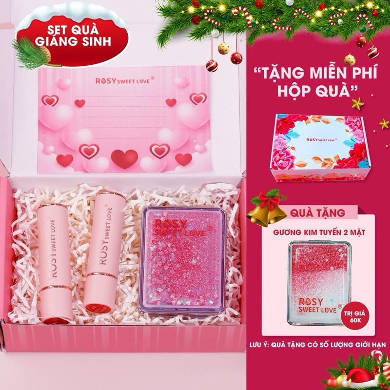   SÉT QUÀ 14 2  Combo 2 SON SÁP LÌ Rosy Sweet Love Không Chì Lên Màu Chuẩn Dưỡng mềm môi Son lì Son dưỡng môi Trang Điểm Cosmetic Mỹ Phẩm Nữ Women 