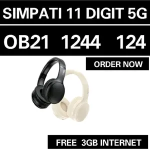 OB21 1244 124 Headset Bluetooth Kualitas Suara Terbaik Desain Trendy Earphone Wireles Koneksi Stabil Ideal untuk Penggunaan Sehari-hari