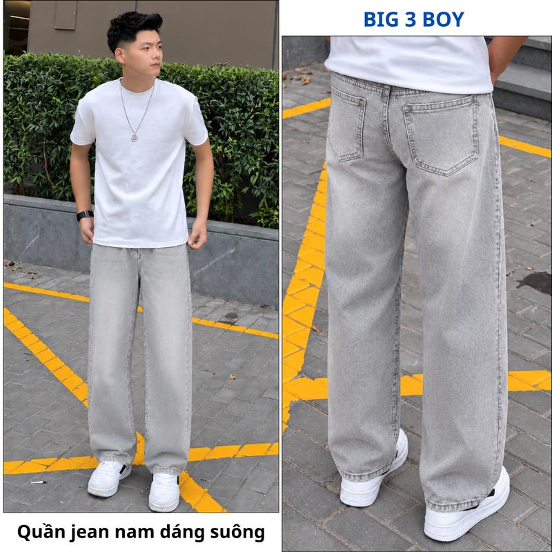 [ BIG3BOY x TUANDAILY ] Quần Jeans Nam Ống Rộng Dáng Đứng Vải Denim Nhiều Màu Mới