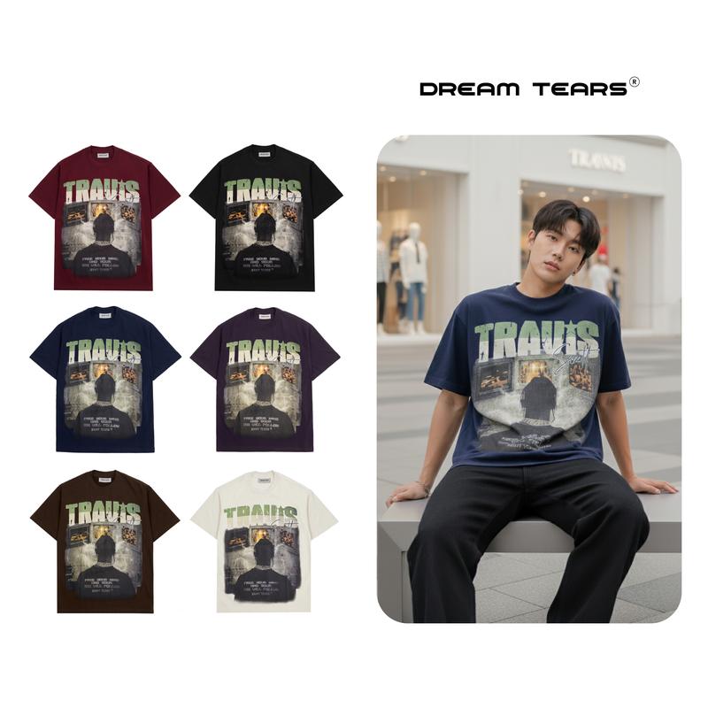 Áo Phông Đen Nam Local Brand , TRAVIS SAINT TEARS , From Regular , Chất Vải Cotton 240 Gsm , Co Dãn 4 Chiều , Phong Cách Trẻ Trung Năng Động , MSP : AP41