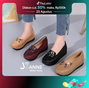 JOANNE High Heels Wedges Shoes Wanita JN3529 Black