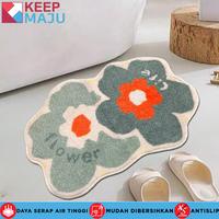 Gambar KEEP MAJU Keset Pintu Wol Kamar Mandi Rumah Multifungsi Bentuk Bunga Hewan Lucu Anti Selip 50*60cm/40*60cm/50*70 - flower life dari Keepmaju karpet official Kota Tangerang 1 Tokopedia