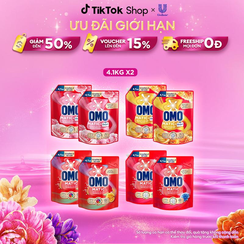   CFV  Combo 2 túi Nước Giặt OMO Matic Chuyên Gia Cửa Trên 3.9 4.1KG 