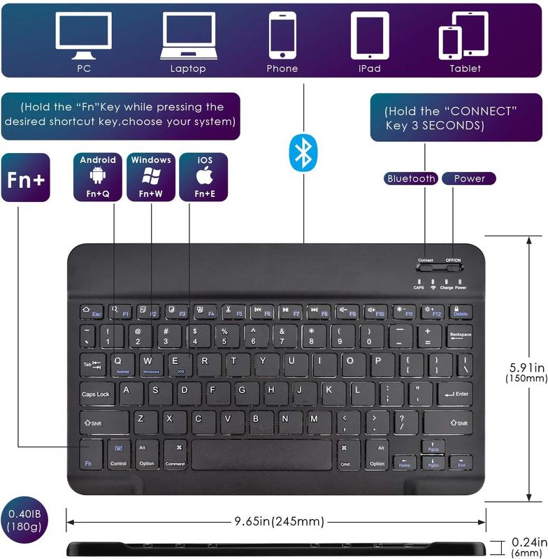 Case Keyboard For Advan Tab Sketsa 2 3 10.1" 2023 Advan 10 10,1 Inch Flipcase Leather Casing Cover Tablet Wireless Nirkabel Bluetooth Rechargeable Standing Bookcover Kesing Pelindung Kulit Anti Air 4