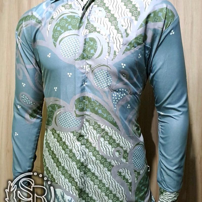 Gie Batik Kemeja Panjang Modern slimfit Katun kantor formal Halus Trendy Resmi dan Casual   Hitam Motif Santai Nyaman Pria Coklat Keren Mewah 8
