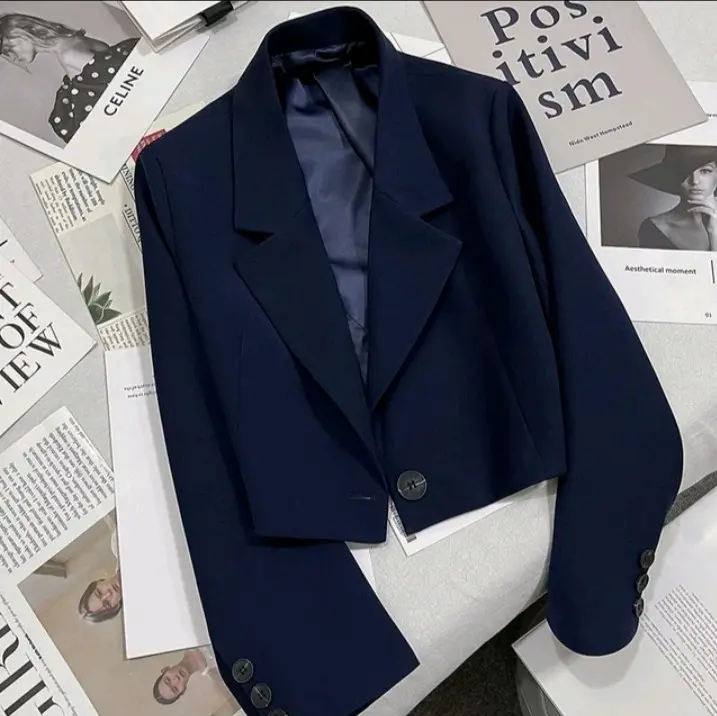 Blazer crop wanita, Blazer wanita korea , Blazer cropped Atasan 1
