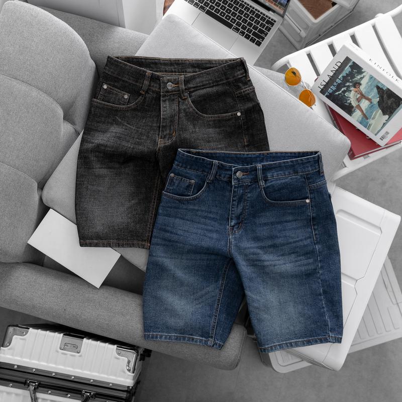 Bộ combo 2 quần short jean nam chất liệu jean cotton co giãn Menswear Pants