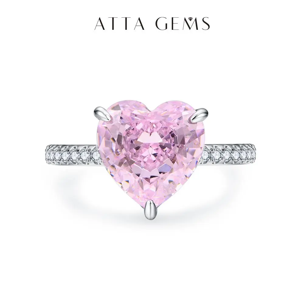 Heart Shape 10*10mm Ice Cutting Lab Grown For LOVE Pink Cubic Zirconia Valentine's Day Gift Anniversary R246