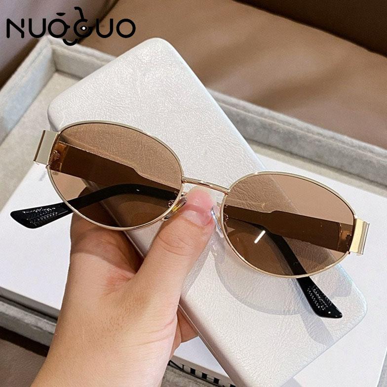Kính Râm Hình Bầu Dục Cổ Điển Hình Kim Loại, Thời Trang, Dành Cho Nam Và Nữ, Hàng Mới Về