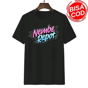 Kaos kata sablon DTF  Kaos kata kata keren kaos pria wanita Baju Oblong Dewasa Tulisan Hitam