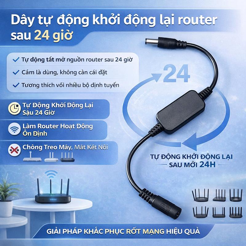 WiFi Tăng Tốc Siêu Nhanh, Không Có Lag!Hẹn Giờ Tự Động Khởi Động Modem và Bộ…