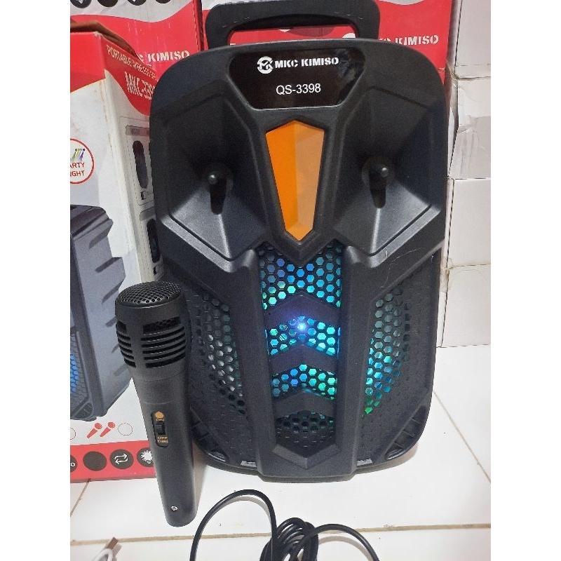 COD SPEAKER WIRELESS KIMISO QS 3398 SPEAKER KAROKE 6,8 INCH FULL BASS Bluetooth 8