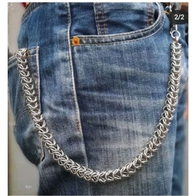 RANTAI DOMPET/RANTAI CELANA MODEL JALIN KELABANG PRIA KEREN MODEL PUNK 1