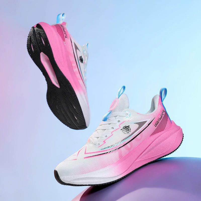 Giày Thể Thao Nam Nữ Tập Gym Aerobic Chạy Bộ Đế Nhẹ WHF-9806 Trắng Hồng Sneaker Sport Tập Thể Dục