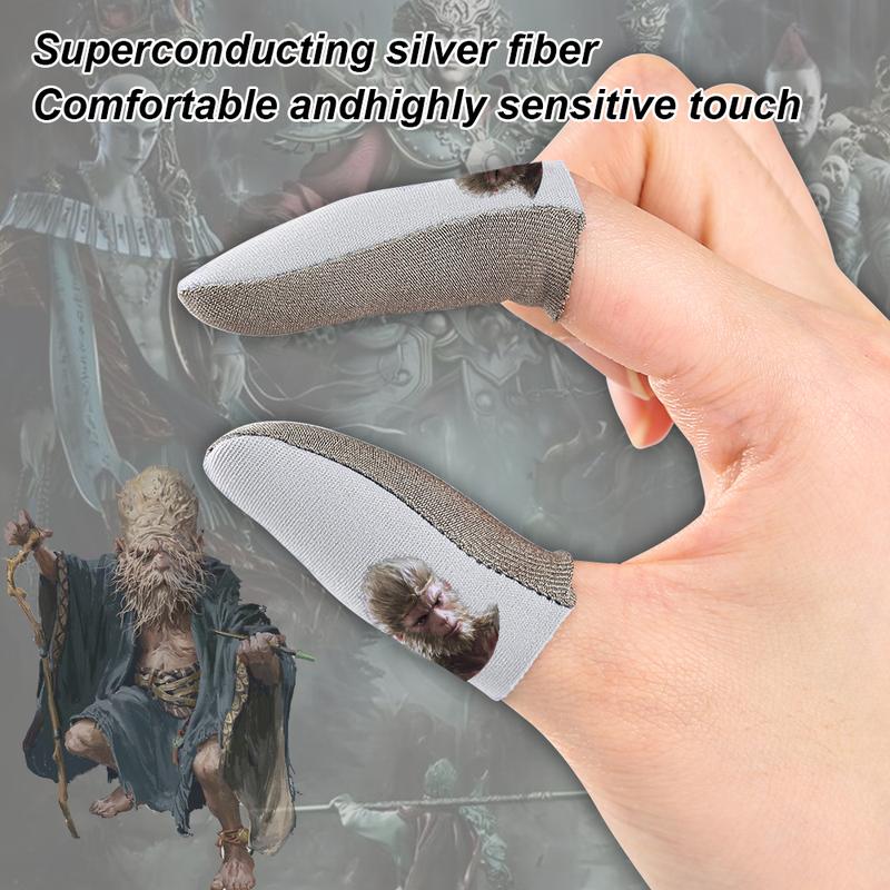 Product Introduction of BlueWow finger Fingertips Sleeve Cover Silver Fibre Breathable Game Controller For PUBG Touch Screen Pro Gaming Thumb Gloves Black Myth 10
