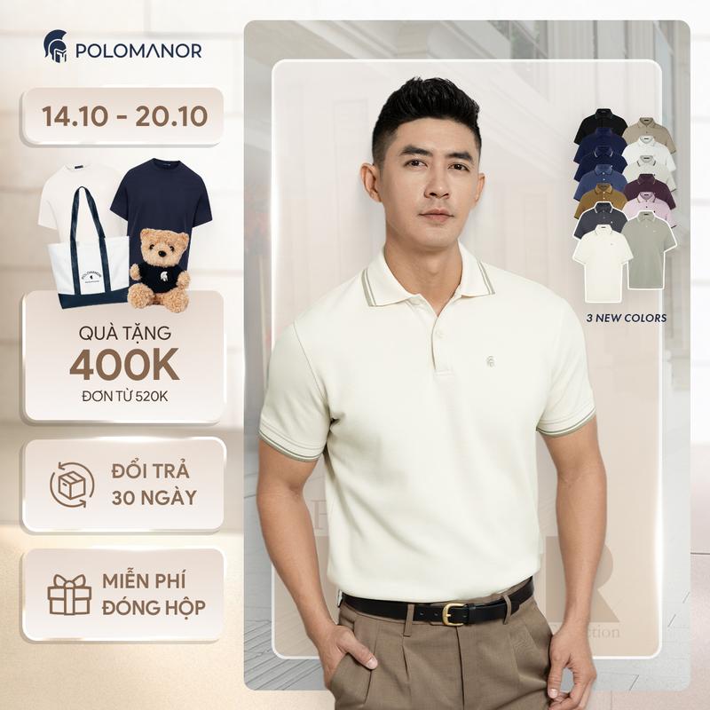 Áo polo nam BASIC CLASSIC Ngắn Tay vải cá sấu cotton piqué interlock sang trọng, tinh tế - POLOMANOR Menswear Shirt Có Cổ