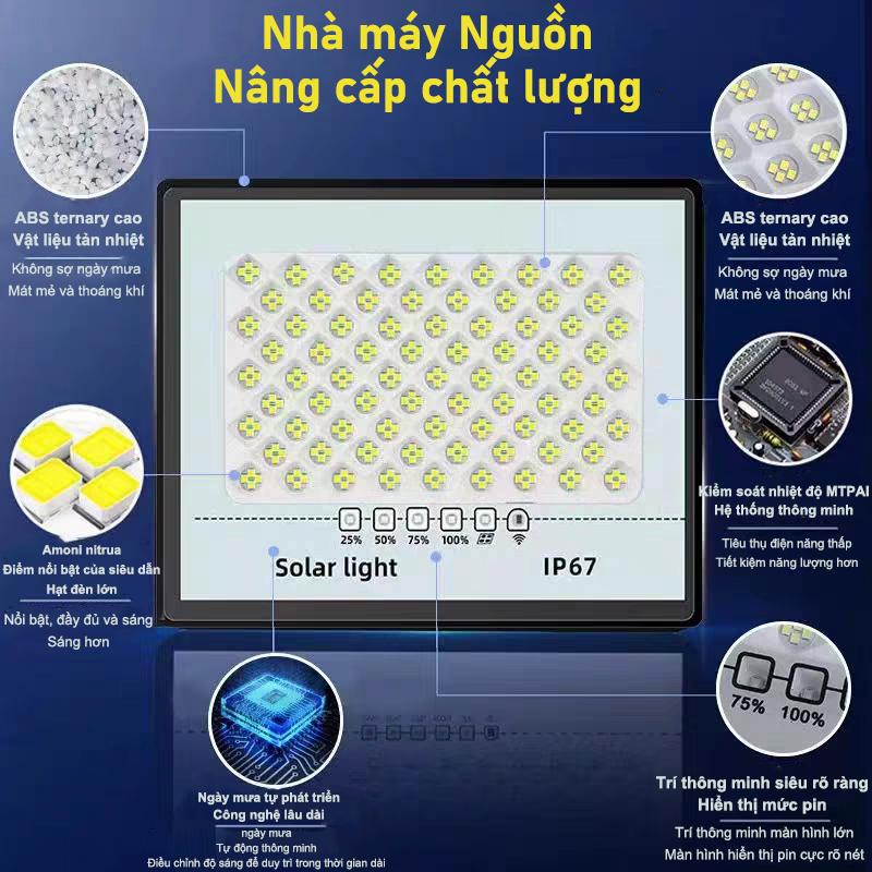 Đèn Năng Lượng Mặt Trời Mắt Ngọc Solar Light 3000W Đèn có thấu kính, chống loá mắt. Điều khiển từ xa - Cảm biến ngày/đêm. Tự đông bật tắt. Không sử dụng điện, Có đèn báo % pin. An toàn, Tiết kiệm đènnang  luong 1