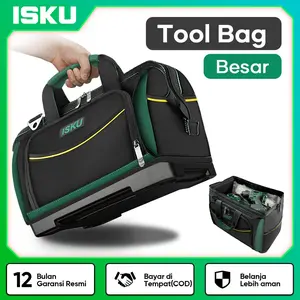 ISKU Tool Bag Besar 16/18/20 inch 1680D Kain Oxford Tas Alat Pro