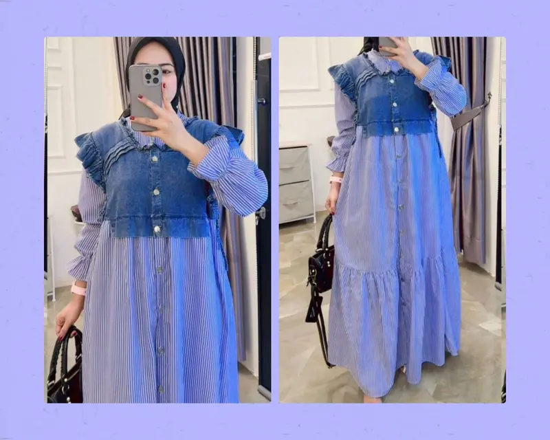 Valezka Dress Salur Mix Jeans 3