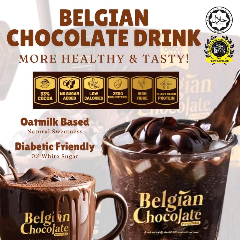 PREMIX 33% BELGIAN DARK CHOC Drink | Choco Albab | Oats Based & Lactose Free | 0% White Sugar & Diabetic Friendly |  HALAL | SG Instock | Chocolates Snack Chocolate 2