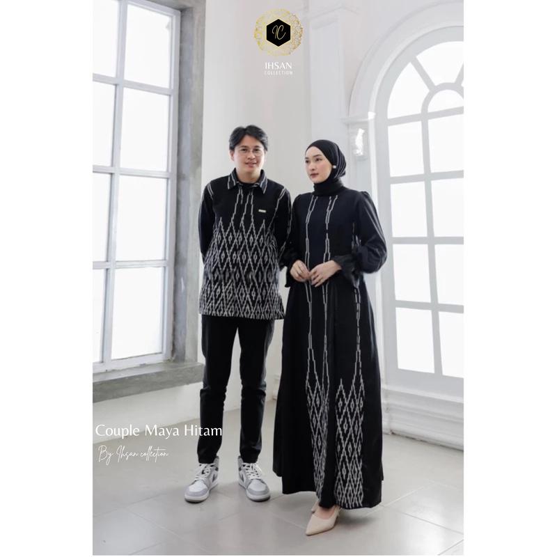 Ihsan Collection | Baju Couple set tunangan (Baju kondangan, Baju lebaran 2025) Dress Lebaran Gamis Wanita 1