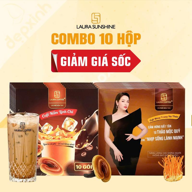 [GIẢM GIÁ KHÔNG QUÀ] Combo 10 Hộp Cà phê Laura Coffee Nhật Kim Anh ( 10 hộp x 10 gói)
