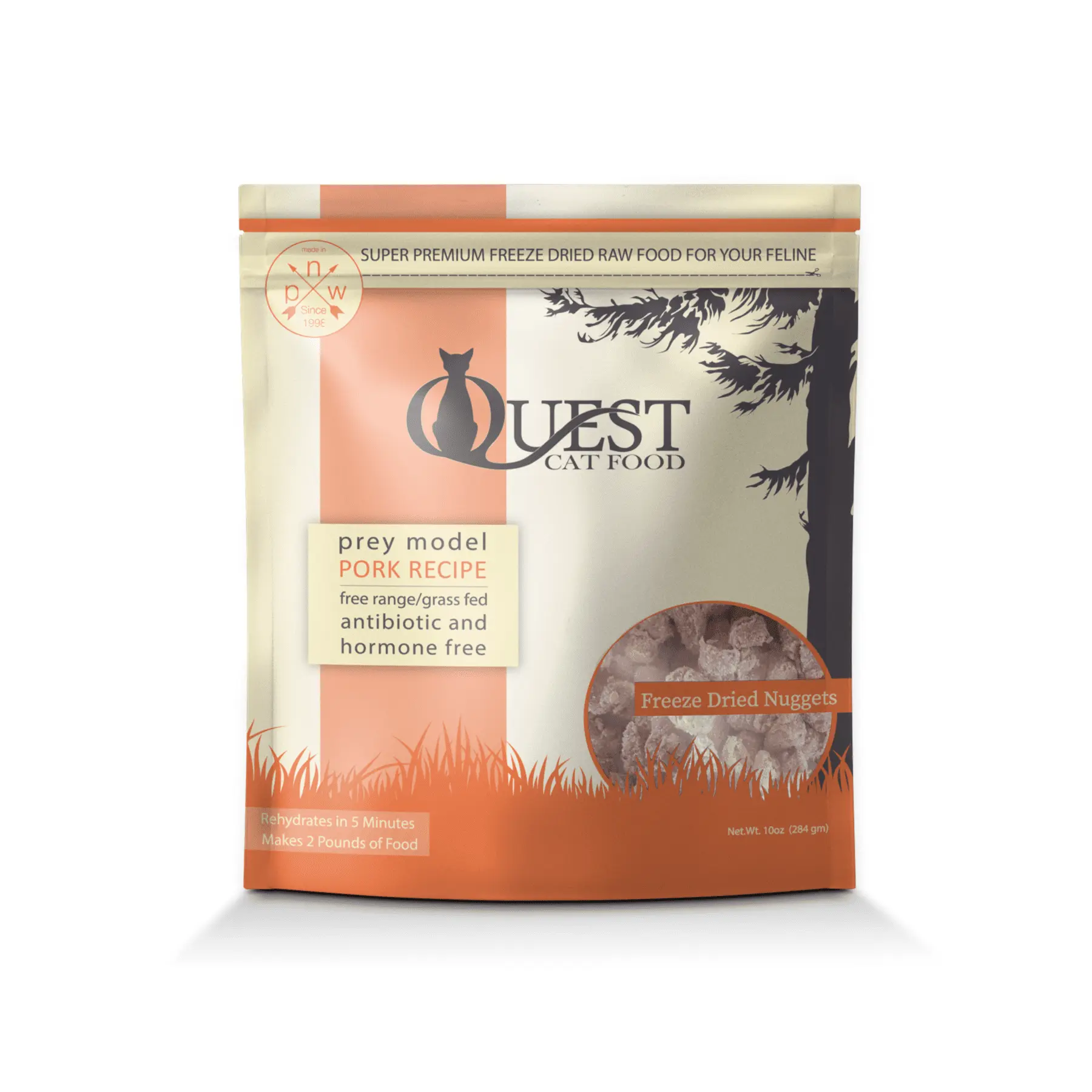 Quest Freeze Dried Raw Cat Food - Pork Diet 10oz