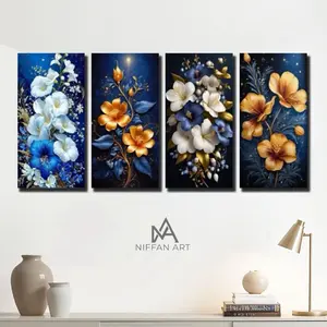 Hiasan Dinding Realistik Bunga 15x30 – Hiasan MDF  Aesthetic  Isi 4 Pcs