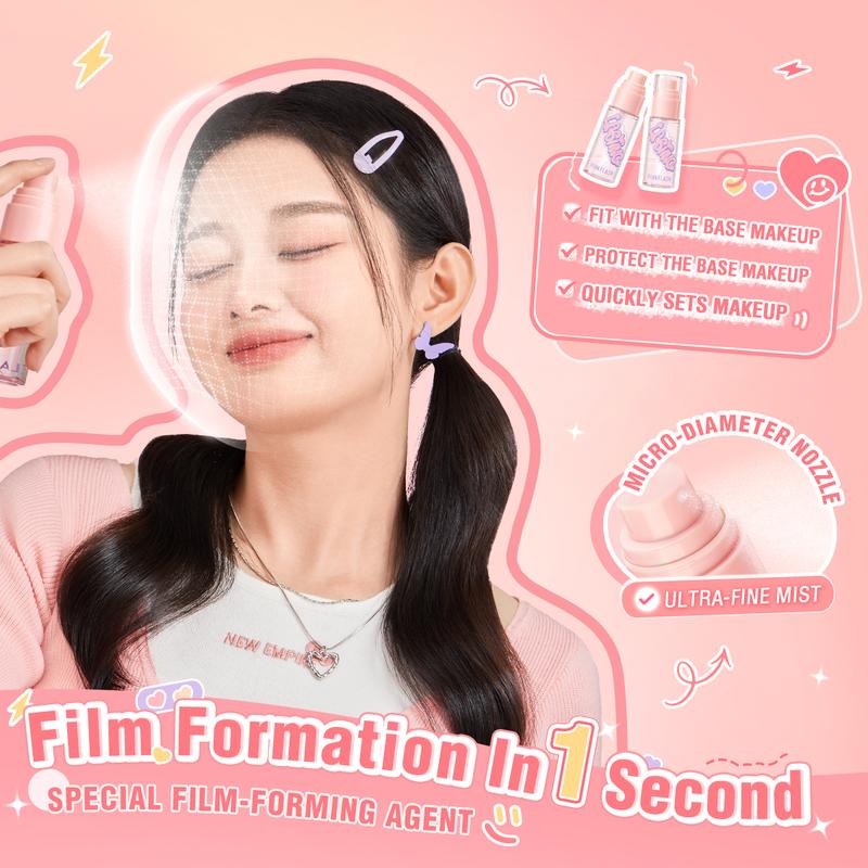 Product Introduction of PINKFLASH # More & More Fit Set Xịt dưỡng ẩm không bóng mờ Fix & lock tạo màng nhanh, trang điểm mở rộng mờ, kiểm soát dầu, làm dịu, làm dịu, không dính, mặt nạ chống mụn 11