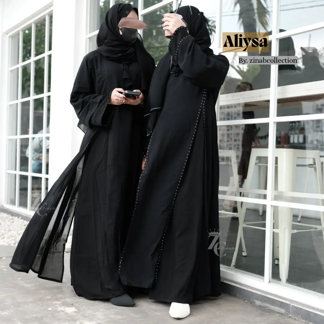 New Abaya dress pesta gamis hitam remaja by.zainab collection Kombinasi Muslim Sifon Wanita Maxi Dewasa Syari Simple