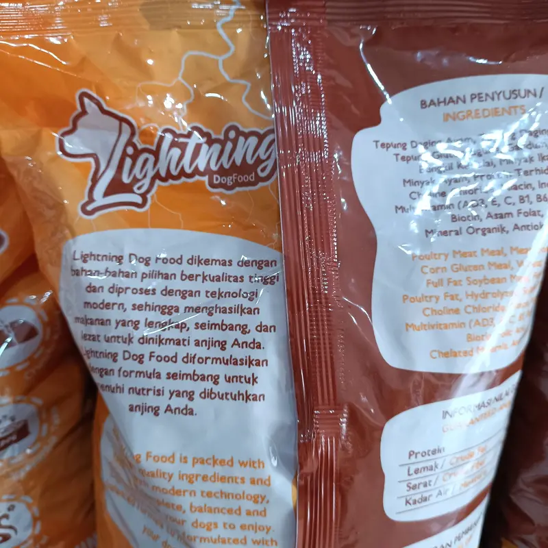 Lightning Adult Dog Food 800gr Fresh Pack Beef Flavour Makanan Kering Anjing Dewasa Rasa Sapi Mistermao 1