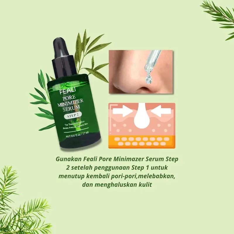 FEALI Blackhead Remover Mask Step-1 Peel Off Free Kertas FEALI Pore Minimizer Serum Step-2 4
