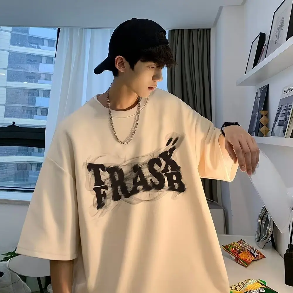 Áo Thun Ngắn Tay, Phong Cách Đường Phố Mỹ Xu Hướng Hip-Hop, Hàng Mới Về Mùa Hè, Dáng Rộng Vừa Vặn, Thường Ngày, Dễ Phối Đồ, Tay Lỡ, Cổ Tròn, Dành Cho Nam Và Nữ