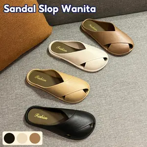 Sandal Wanita Korean Style Desain Silang dan Berlubang