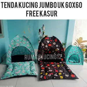 tenda kucing anjing JUMBO UK50X50 BONUS KASUR