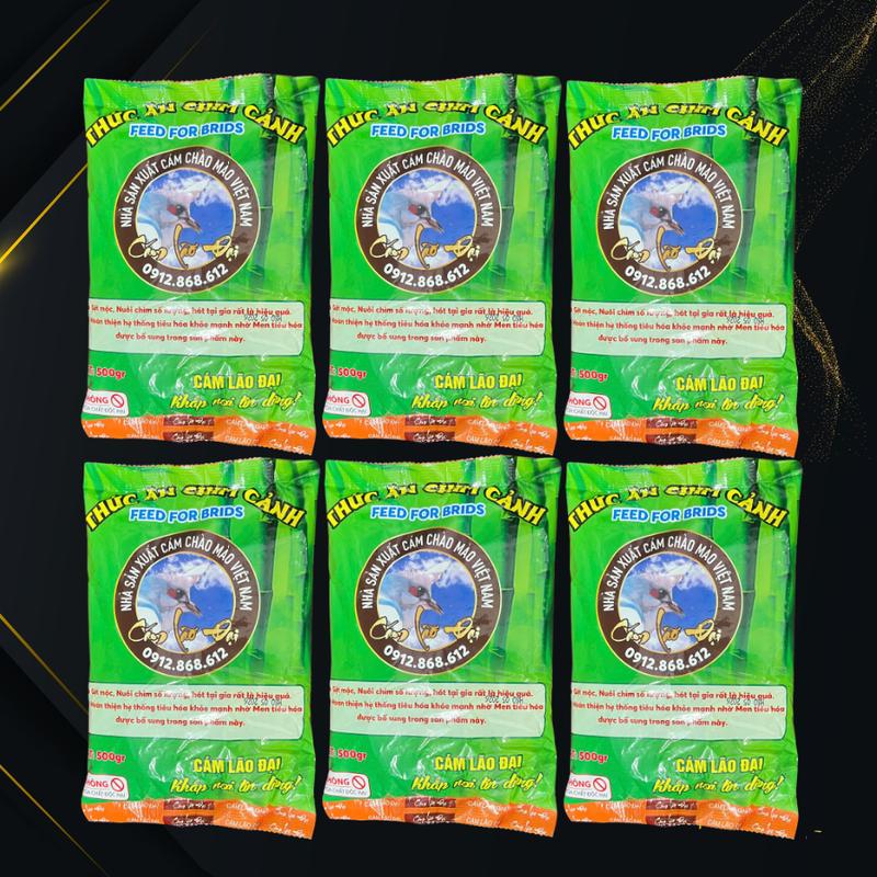 Combo 6 Gói Cám Tổng Hợp Lão Đại Gói Bao Xanh 500g - Thức Ăn Cho Chim Cảnh