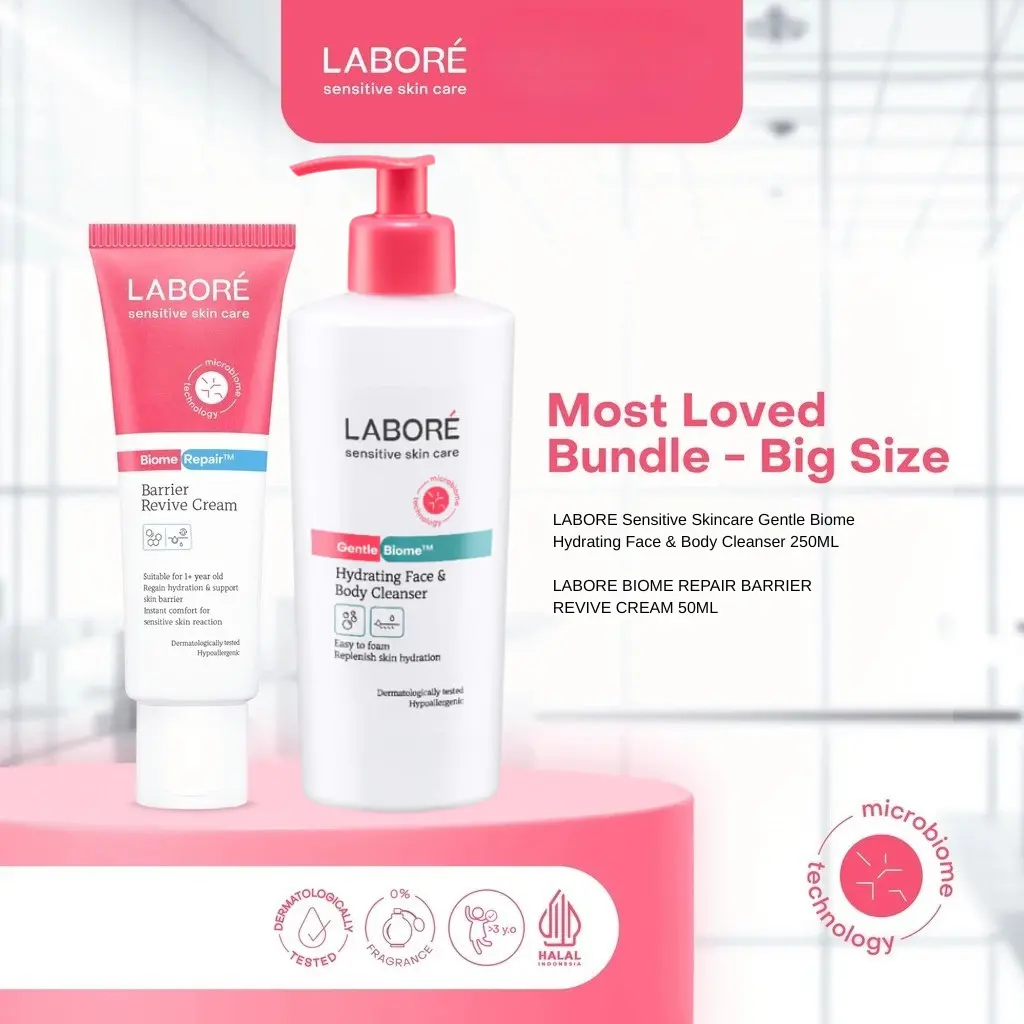 Paket Skincare Isi 2 Labore (Cleanser & Moisturizer) Big Size Aman Untuk Ibu Hamil & Menyusui