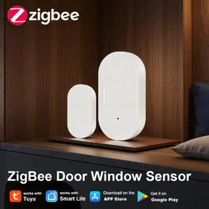 Tuya ZigBee Smart Window Door Gate Sensor Detector Home Security Alarm SmartLife Tuya App Monitoring work with Alexa Google Home - Tuya Zigbee